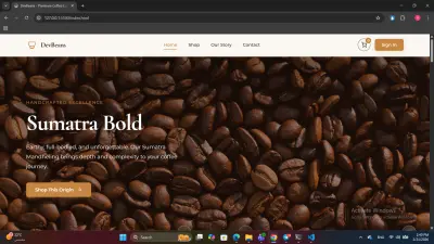 موقع متجر قهوة إلكتروني
