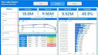 تصميم داش بورد احترافي لتحليل المبيعات والربحية لمتجر (WWI) | Power BI