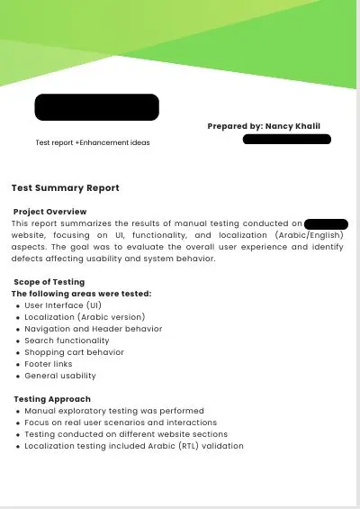 Test Summary Report