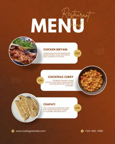 تصميم MENU مطعم احترافي وجذاب