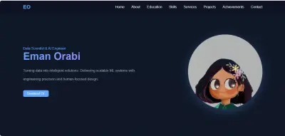 برمجة بورتفوليو تفاعلي (HTML/CSS/JS)