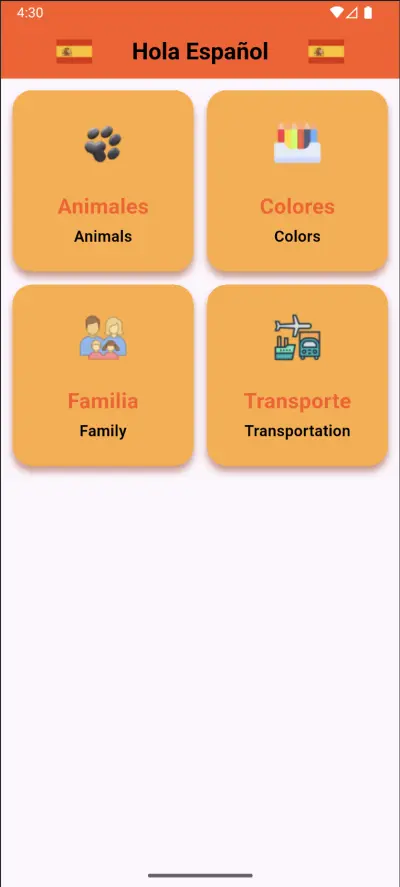 ابلكيشن لغات - Language App