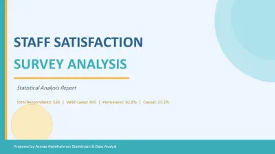 تحليل استبيان رضا الموظفين وتجربة العمل (Statistical Analysis Report)
