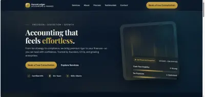 صفحة هبوط موقع محاسبي