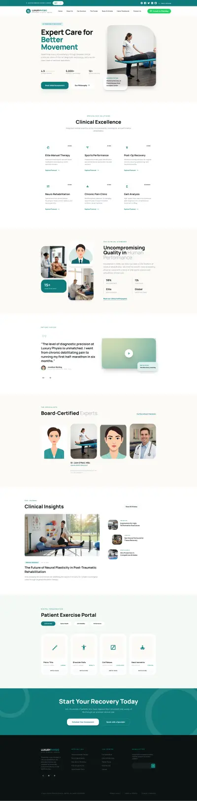 تصميم واجهات وتجربة مستخدم لمركز علاج طبيعي (واجهة عربية وإنجليزية)