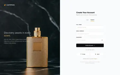 موقع تجارة إلكترونية  لبيع العطور الحديثة