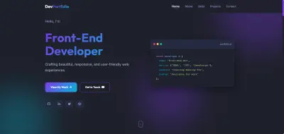 معرض أعمال (Portfolio) احترافي لمطور واجهات أمامية