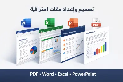 تصميم وإعداد ملفات احترافية (PDF – Word – Excel – PowerPoint)