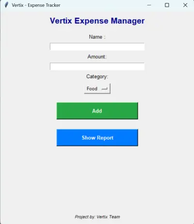 تطبيق Vertix الذكي لإدارة وتتبع المصاريف المالية مع واجهة رسومية وتحليل إحصائي