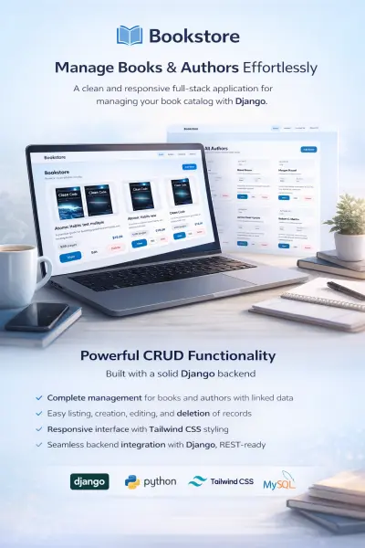 نظام إدارة مكتبة (Bookstore) باستخدام Django – تطبيق ويب متكامل