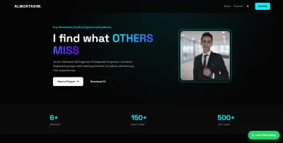 تصميم وتطوير بورتفوليو شخصي متجاوب لعرض المهارات والمشاريع (Portfolio Website)