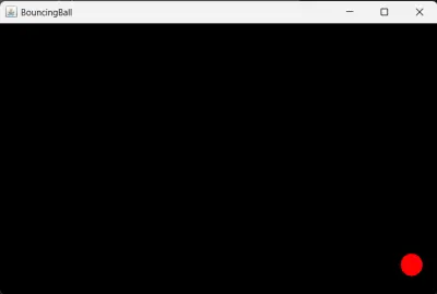 تطبيق Java لمحاكاة حركة كرة متحركة (Bouncing Ball Simulation)
