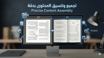 إعادة تنسيق وتجميع محتوى كتاب بصيغة احترافية