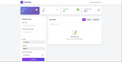 TaskFlow – تطبيق ويب تفاعلي لإدارة المهام
