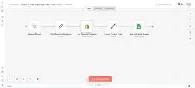 أتمتة مزامنة منتجات Shopify مع Google Sheets باستخدام n8n .