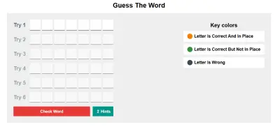 تطوير لعبة تخمين الكلمات التفاعلية (Guess The Word Game)