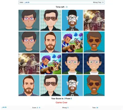 برمجة لعبة الذاكرة التفاعلية (Interactive Memory Game)