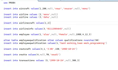 database creation using SQL