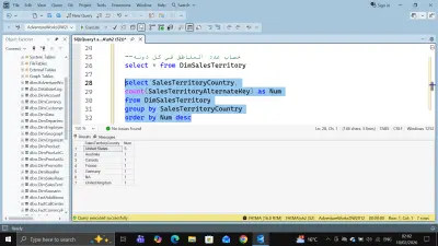 استعلام وتحليل بيانات المبيعات الجغرافية باستخدام SQL(AdventureWorks Analysis)
