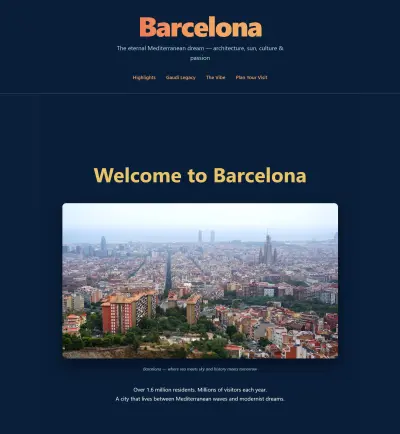 تصميم Landing Page سياحية احترافية باستخدام HTML & CSS