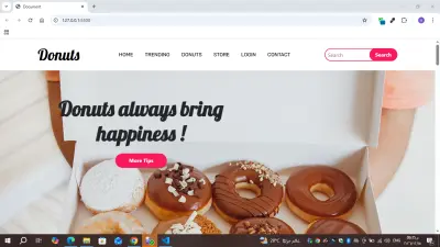 متجر دونتس إلكتروني مع تصميم متجاوب وعرض المنتجات