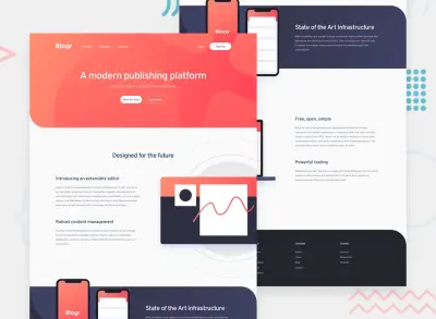 Blogr – Landing Page متجاوبة لمدونة حديثة