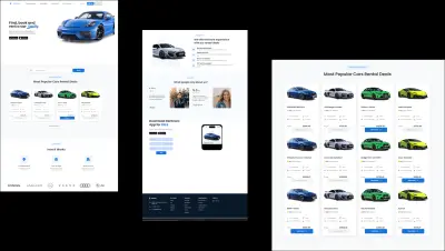 صفحة هبوط احترافية لموقع تأجير السيارات مصممة باستخدام Angular framework