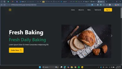 تصميم وتطوير واجهة موقع ويب لمخبز احترافي (Bakery Website) باستخدام Bootstrap 5
