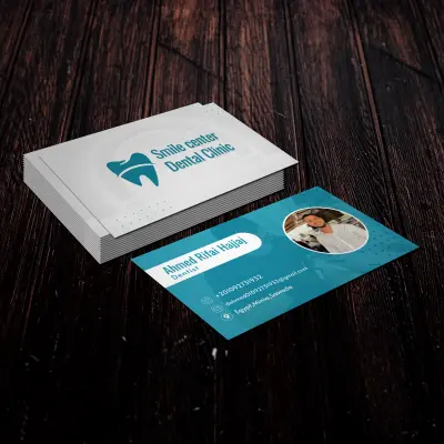 تصميم  بيزنس كارت احترافي لعيادة Smile Center Dental Clinic