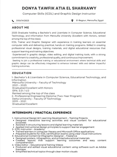 Professional CV/Resume Writing & Design | ATS Optimized (كتابة وتصميم السيرة الذاتية باحترافية | متوافقة مع أنظمة الـ ATS)