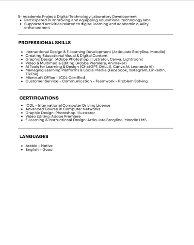 Professional CV/Resume Writing & Design | ATS Optimized (كتابة وتصميم السيرة الذاتية باحترافية | متوافقة مع أنظمة الـ ATS)