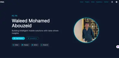 تصميم Portfolio شخصي حديث ومتجاوب (Responsive) بواجهة UI/UX احترافية