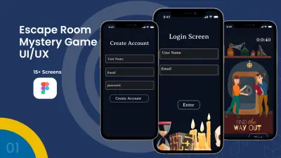 Locked Within Escape Room Mystery Game UI/UX Design