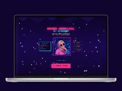 تصميم بورتفوليو شخصي تفاعلي مستوحى من عالم الألعاب Retro Gaming