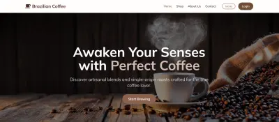 Brazilian Coffee – Modern Coffee Shop Website
