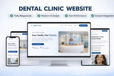 تصميم وتطوير موقع عيادة أسنان احترافي ومتجاوب (Dental Clinic Website)