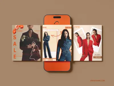 تصميم بوستات سوشيال ميديا للاعلان عن متجر ملابس باستخدامphotoshop و Illustrator