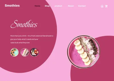 تصميم موقع Smothies لعصائر طازجة وسلطات فواكه