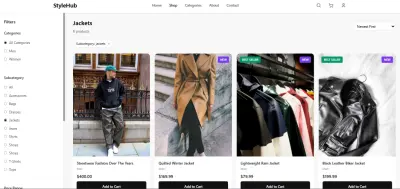 موقع تجارة إلكترونية لبيع الملابس الكاجوال | لوحة تحكم للمسؤول + واجهة مستخدم ✅