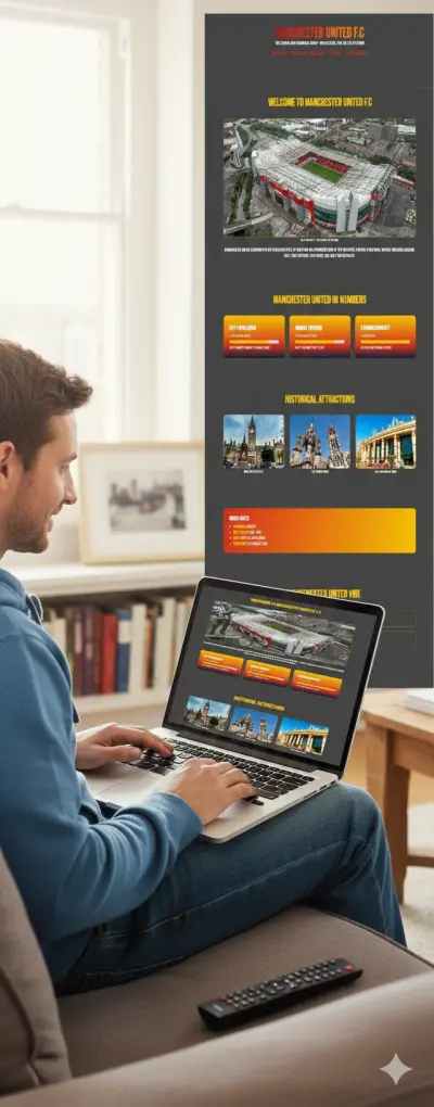 landing page Manchester United F.C