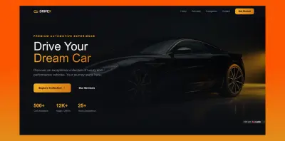 صفحة هبوط عصرية بأسلوب حديث وجريء مخصصة لمواقع خدمات وصيانة السيارات