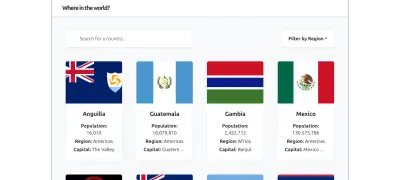 countries dashbord