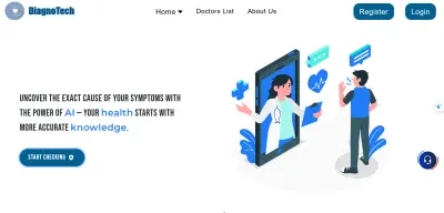 موقع تشخيص طبي باستخدام الذكاء الاصطناعي