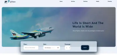 تصميم وتطوير واجهة منصة طيران متجاوبة بالكامل. رحلة بحث وحجز مريحة للمستخدم.