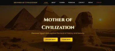 تصميم وتطوير موقع ويب سياحي احترافي للتعريف بالحضارة المصرية