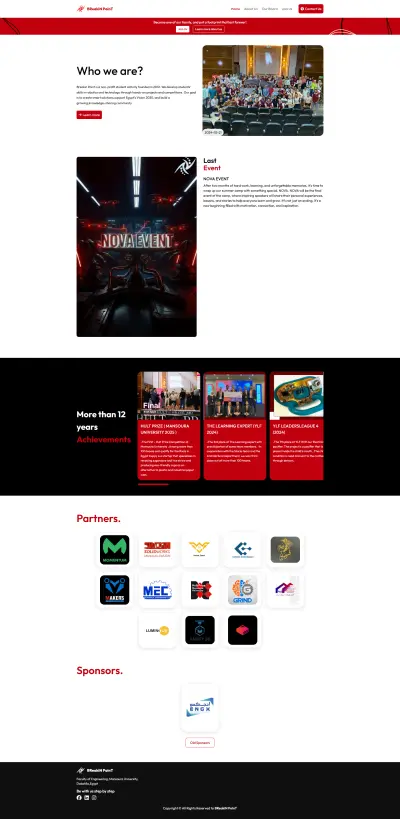 تصميم وتطوير موقع ويب احترافي لإدارة وعرض أنشطة الفرق والمنظمات