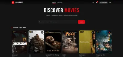 تطوير موقع أفلام بأستخدام React و Tailwind CSS