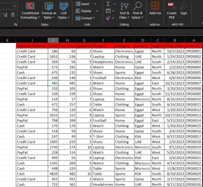 مدخل بيانات Excel
