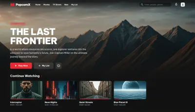 تصميم وتطوير منصة أفلام ومسلسلات + لوحة تحكم Admin