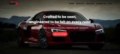 تصميم وتطوير موقع معرض سيارات احترافي "Turbo Cars " Car Showroom Website